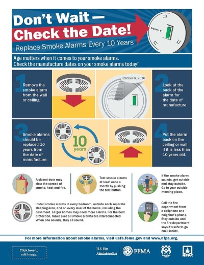 click on this image to open an infographic with tips for smoke alarms