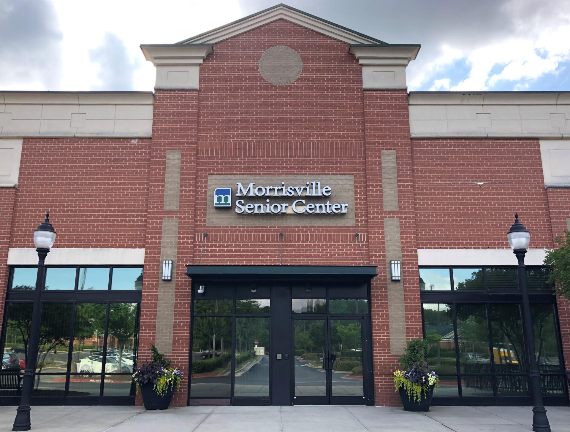 front of Morrisville Senior Center building