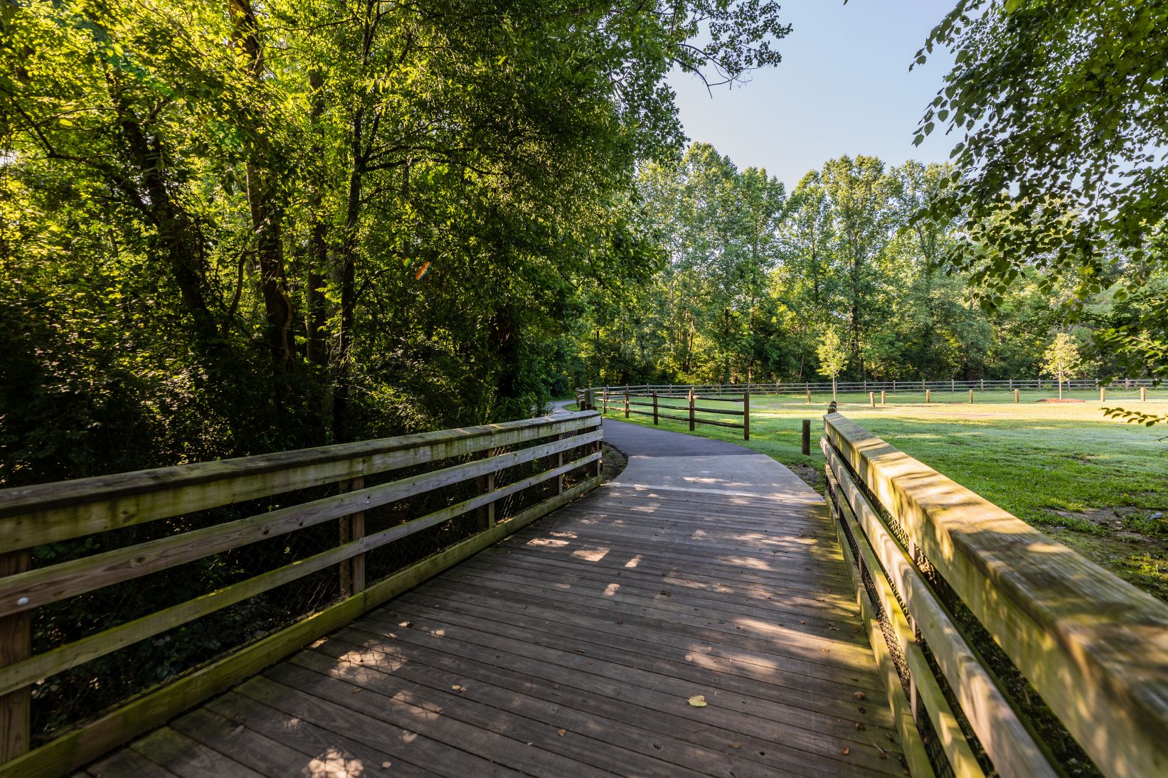 Crabtree Creek Greenway wooden bridge