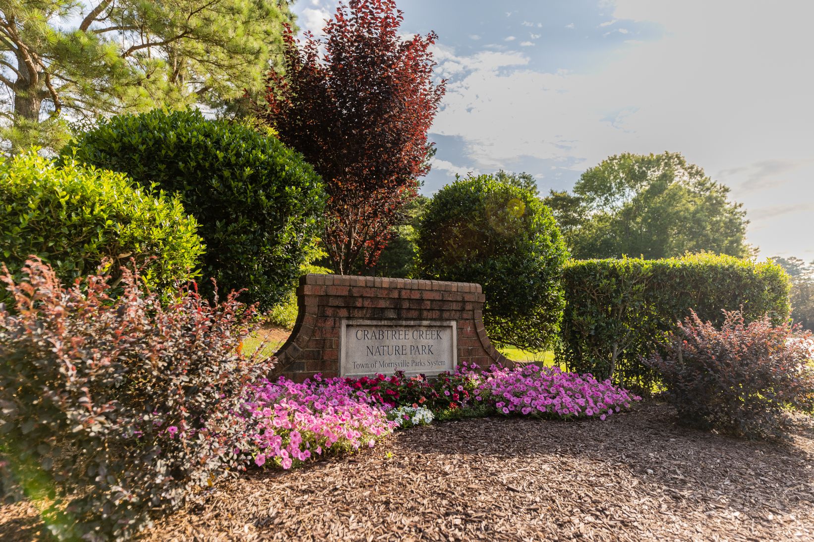 Crabtree Creek Nature Park sign and entryway