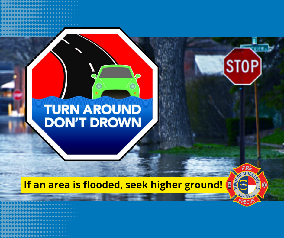 graphic of a flooded landscape promoting 